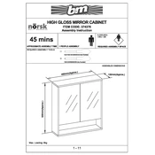 Norsk B&M High Gloss Mirror Cabinet 374376 manual cover