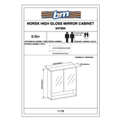 Norsk B&M High Gloss Mirror Cabinet 347094 manual cover