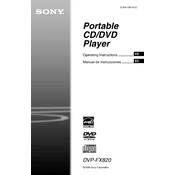 Sony DVP-FX820 manual cover