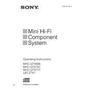 Sony LBT-ZTX7 manual cover