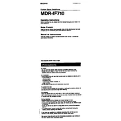 Sony MDR-IF710 manual cover