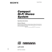 Sony LBT-ZX9 manual cover