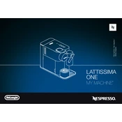 Nespresso Delonghi Lattissima One My Machine manual cover