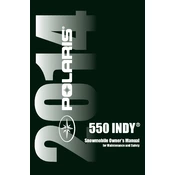 Polaris 550 Indy 2014 manual cover