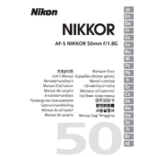 Nikon AF-S Nikkor 50mm f/1.8G manual cover