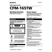 Sony CFM-165TW manual cover