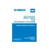 Yamaha AR210, SX210, 212X, 212 Limited S, 212 Limited 2019 manual cover