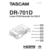 Tascam DR-701D manual cover