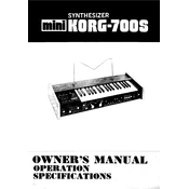 KORG 700S manual cover