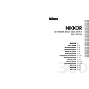 Nikon AF-S Nikkor 300mm f/2.8G ED VR II manual cover