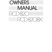 Rotel RCD-820 CD Player manual cover