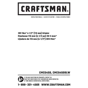 Craftsman CMCG450BLW Grinder manual cover