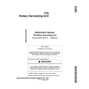 John Deere 778 Rotary Harvesting Unit manual cover