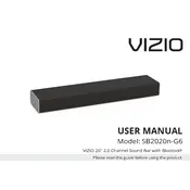 Vizio SB2020n-G6 TV manual cover