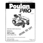 Poulan Pro PP1136A Tractor manual cover