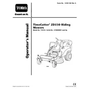 Toro TimeCuter ZD530 74434 Mower manual cover