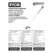 Ryobi P20019 Trimmer manual cover