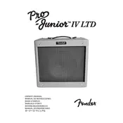 Fender Pro Junior IV LTD 2231300000 120V 60Hz NA Amplifier manual cover