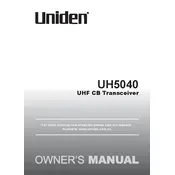 Uniden UH5040 Transceiver manual cover