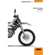 KTM EXC-F 250 Six Days 2017 Motorcycle manual cover