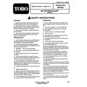 Toro Recycler 48-cm 20821B Mower manual cover