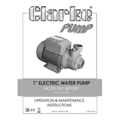 Clarke 7230330 BIP1000 1 Inch Electric Water Pump manual cover