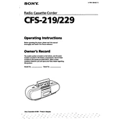 Sony CFS-219 manual cover