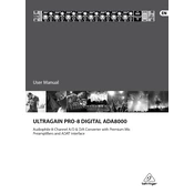 Behringer ADA8000 manual cover