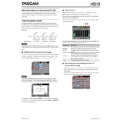 Tascam HS-8 manual cover