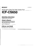 Sony ICF-CS650 manual cover