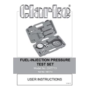 Clarke 1801713 CHT713 Fuel-Injection Pressure Test Set manual cover