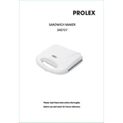 Prolex B&M 2200W Sandwich Maker 340727 manual cover