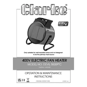 Clarke 6925340 Devil 5000PTC 400V Electric Fan Heater manual cover