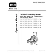 Toro Z Master Turbo Force G3 74935 Mower manual cover