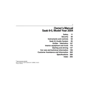 Saab 9-5 2004 Car manual cover