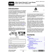 Toro Recycler 48-cm 20837 Mower manual cover