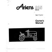 Ariens 935 Series 935015 Tractor manual cover