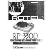 Rotel RP-3300 Turntable manual cover