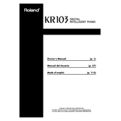 Roland KR103 manual cover