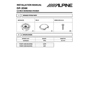 Alpine DP-35M manual cover