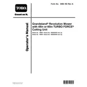 Toro GrandStand Revolution Turbo Force 48-inch 18562 Mower manual cover