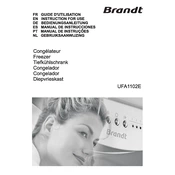 Brandt UFA1102E Freezer manual cover