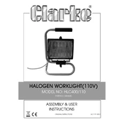 Clarke 5460685 HLC400 110V Halogen Worklight manual cover