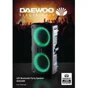 Daewoo LED Bluetooth Party Speaker AVS1449 Speaker manual cover