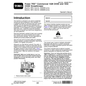 Toro Power TRX 1428OHXE 38870 Snow Thrower manual cover