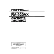 Rotel RA-920AX Amplifier manual cover