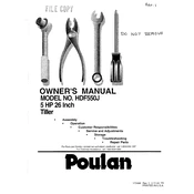 Poulan Pro HDF550J Tiller manual cover