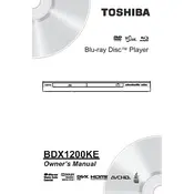 Toshiba BDX1200KE Disc Player manual cover