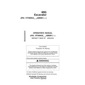 John Deere 60G Excavator manual cover