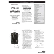 Whistler XTR435 Laser Radar Detector manual cover